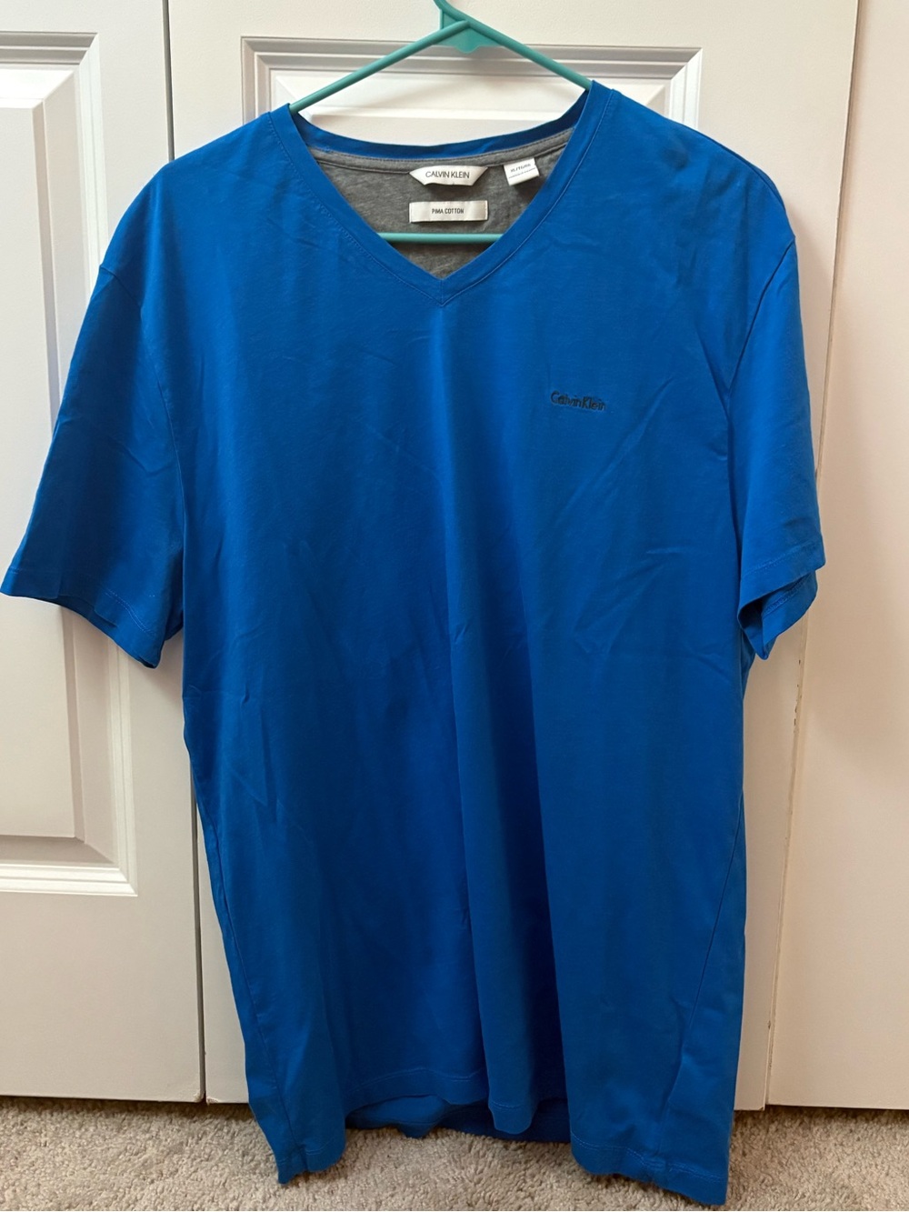 Calvin Klein Bright Blue V-Neck Short Sleeve Tee